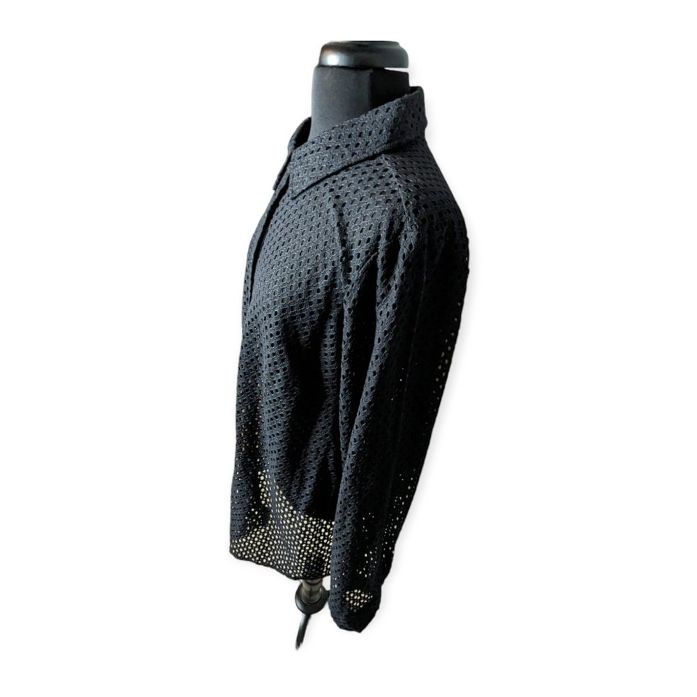 Qvc Black Button Front Long Sleeve Top Size Xl — image 5 of 8